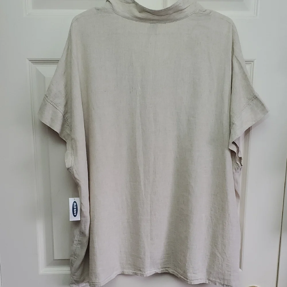 Linen-Blend Utility Short-Sleeve Shirt - Size XXL - Picture 7 of 13